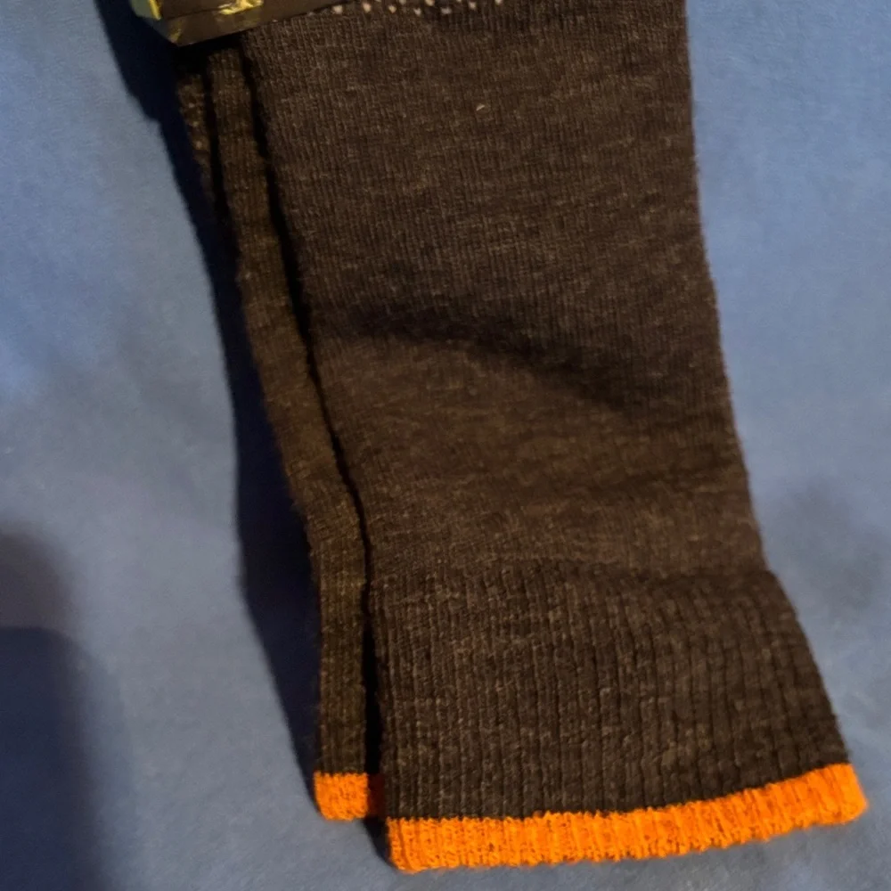 Icebreaker Hike Crew Socks - Black with Orange Trim